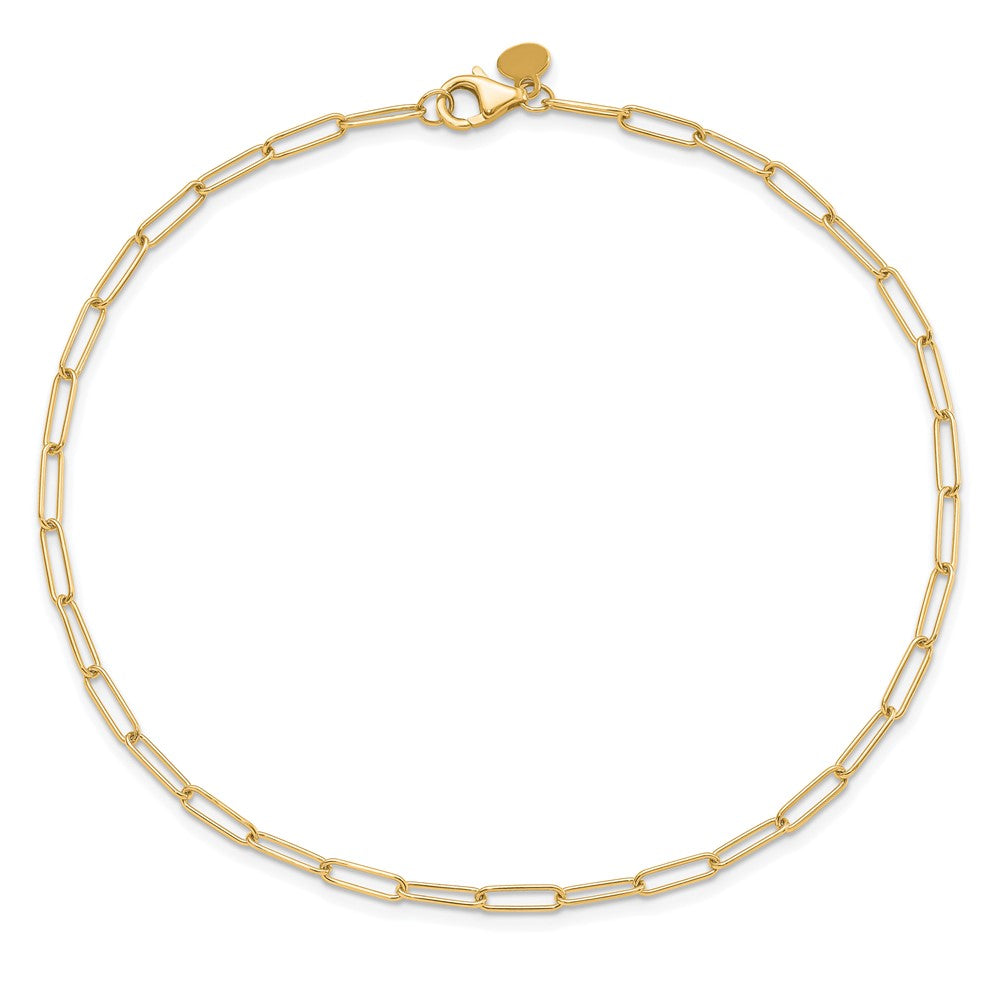 10K Polished Fancy Link Anklet