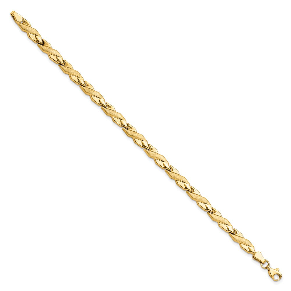10K Polished and Brushed Bracelet