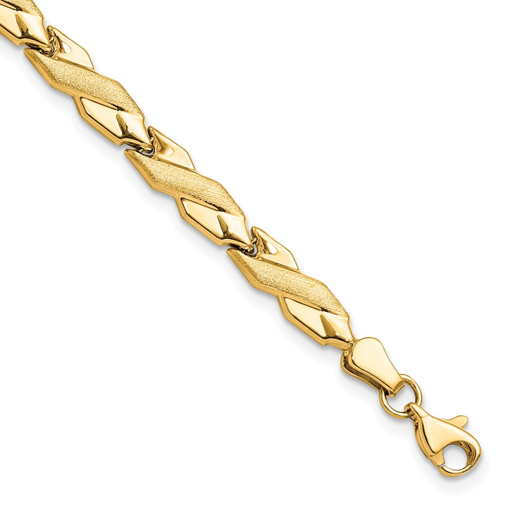 Polished;10K Yellow gold;Fancy lobster;Brushed