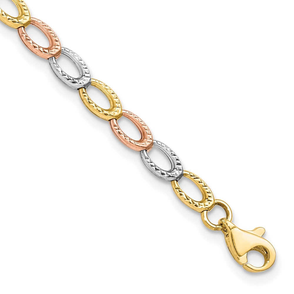 Diamond-cut;Polished;10K Tri-color;Fancy lobster