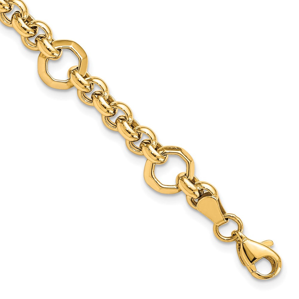 Polished;10K Yellow gold;Fancy lobster