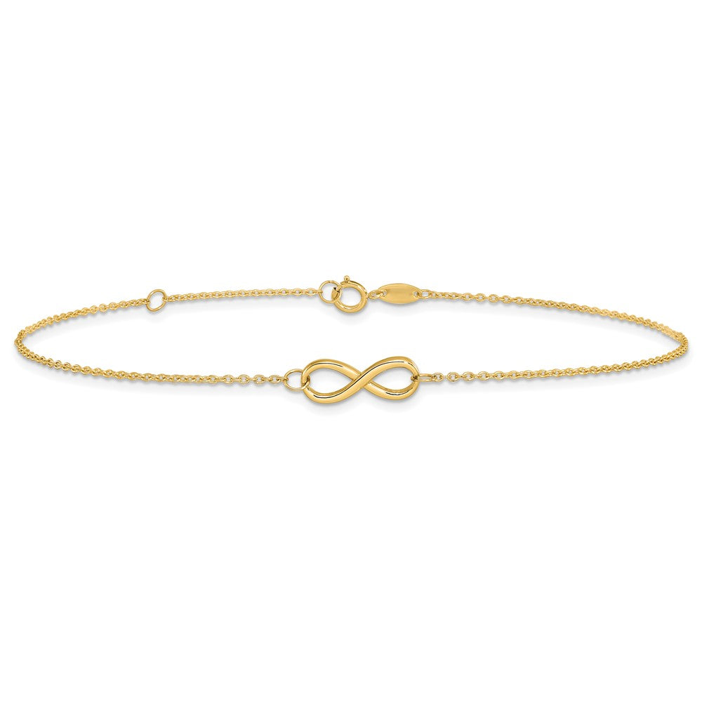 10K Polished Infinity with 1in ext. Bracelet