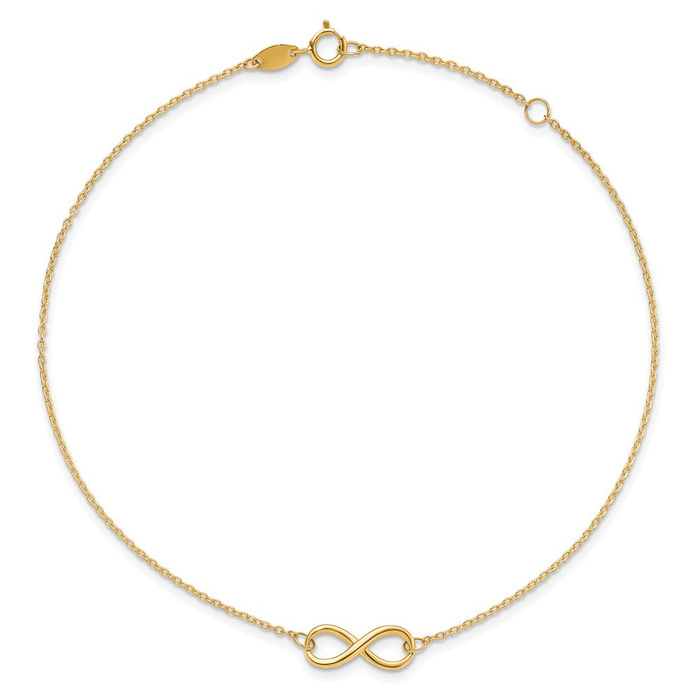 10K Polished Infinity with 1in ext. Bracelet