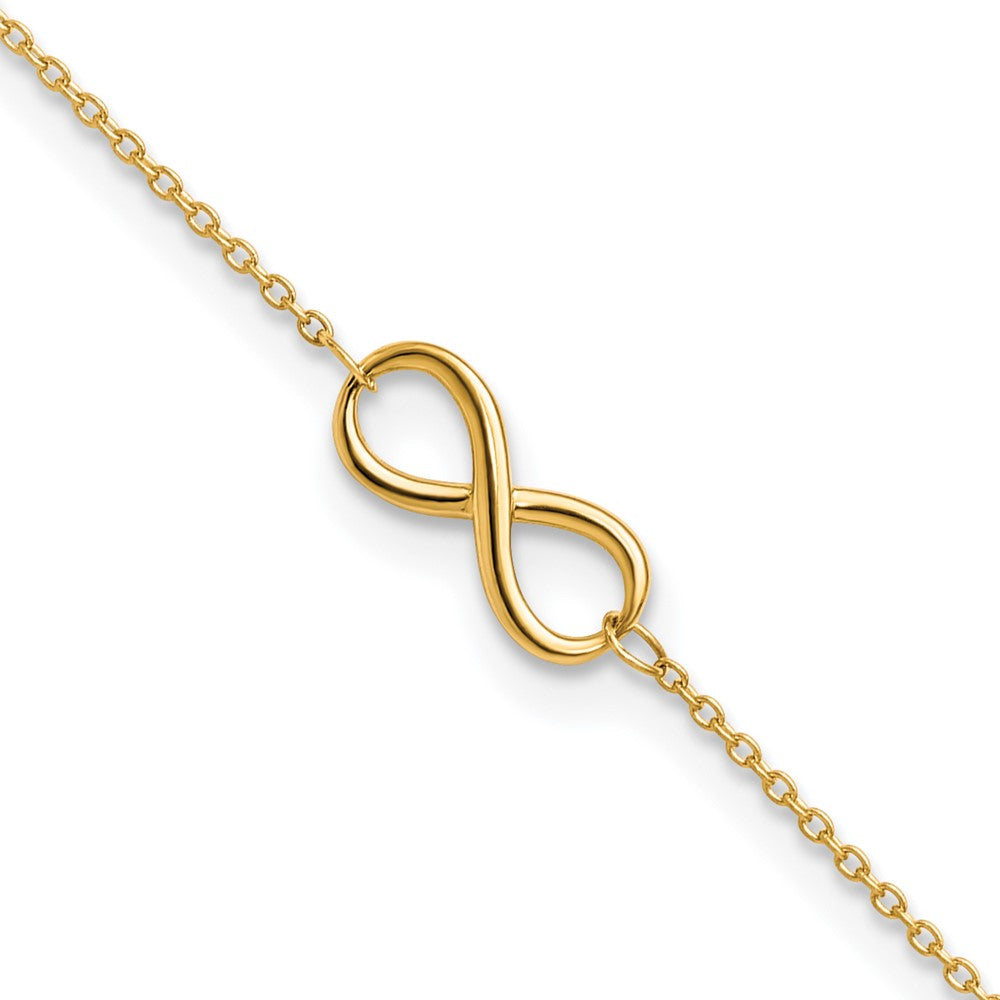 Polished;10K Yellow gold;Split Ring;1in extender