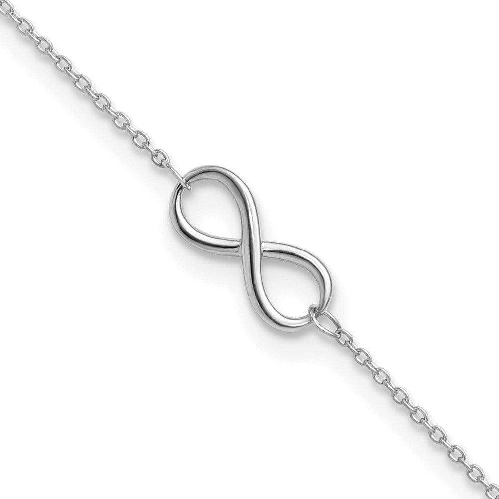Polished;Spring Ring;10K White gold;1in extender