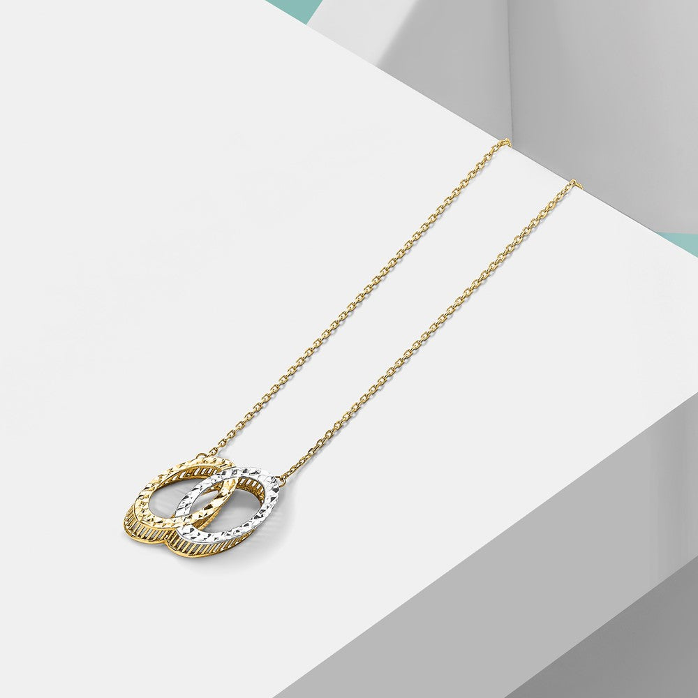 10K Rhodium-plated Polished D/C Necklace