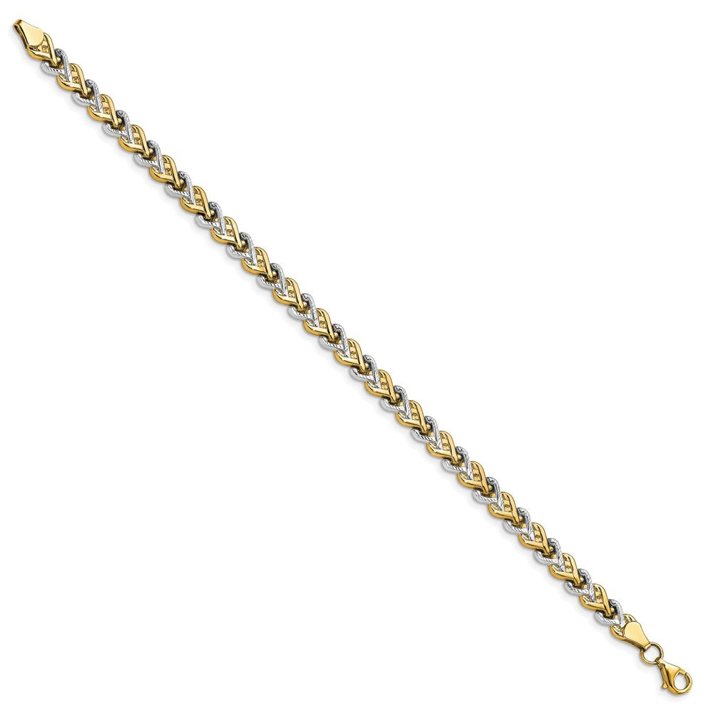 10K Rhodium-plated Polished D/C Bracelet