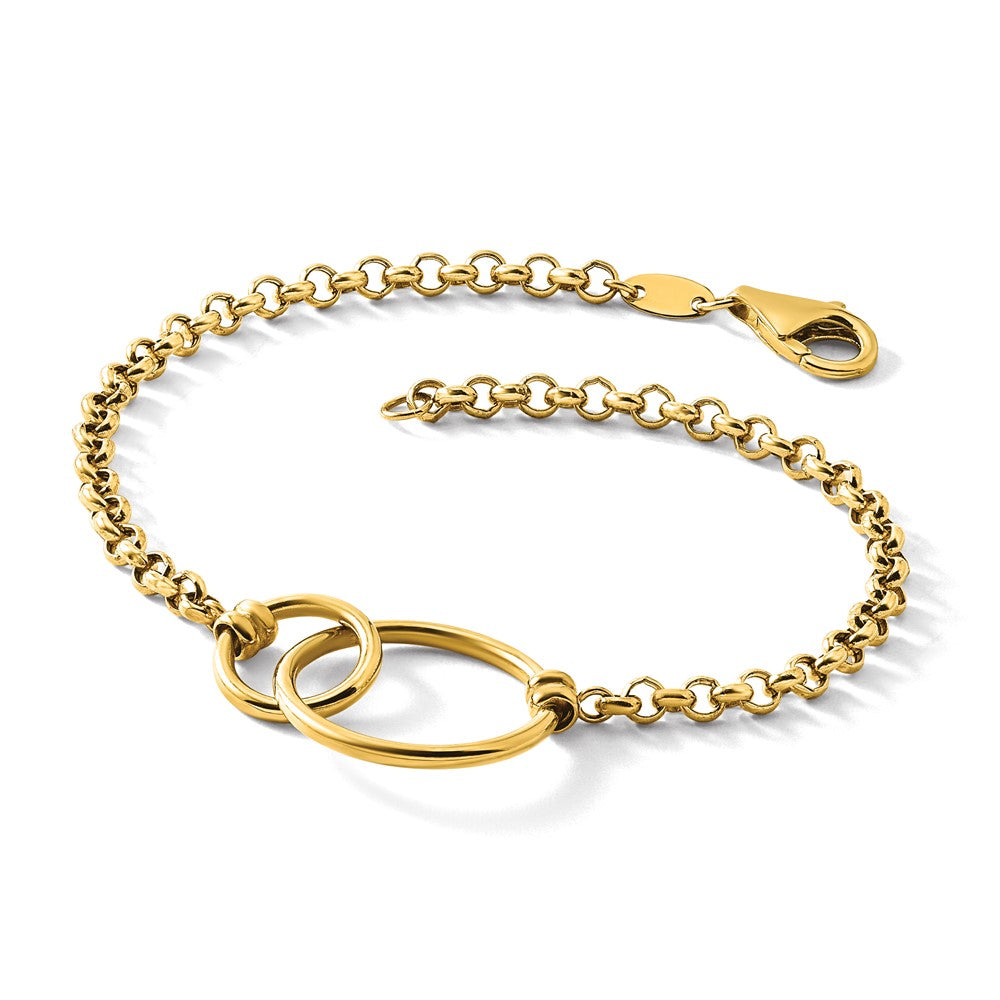 10k Polished interlocking Circles Link Bracelet
