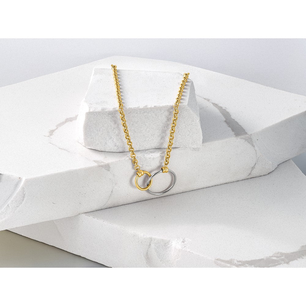 10k Two-tone Polished Link Necklace