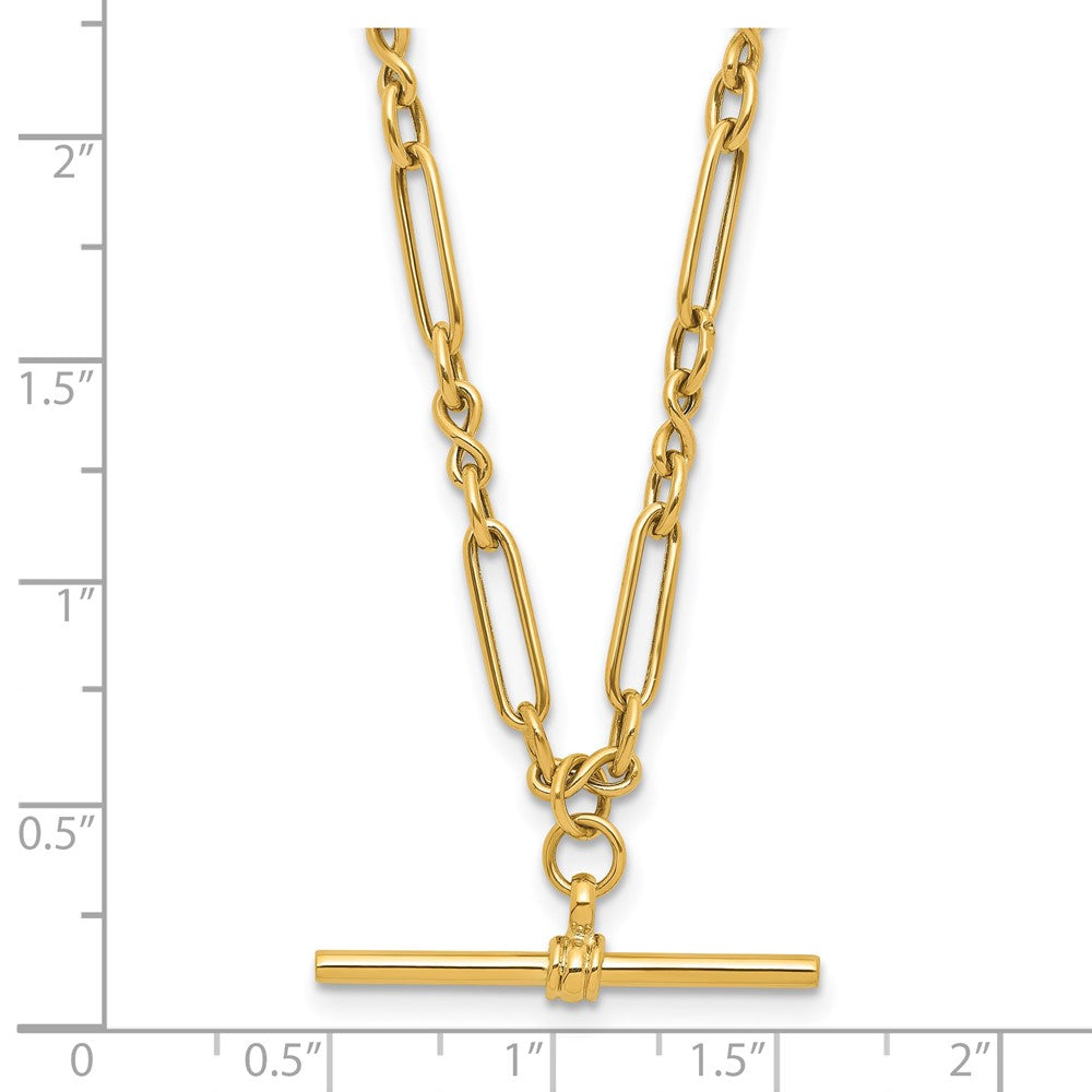 10K Polished Fancy Link Bar Necklace