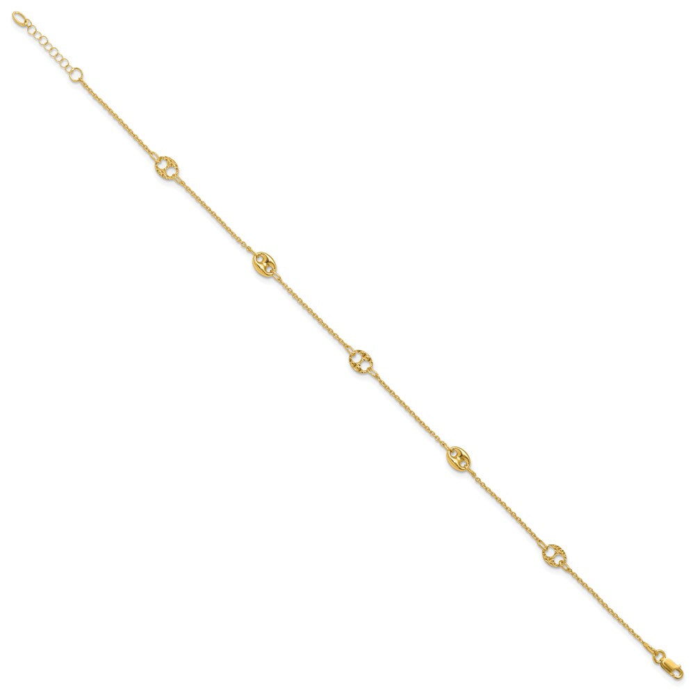10K Mariner Link 5-Station 10 inch Plus 1 inch Extender - Total 11 inch Anklet