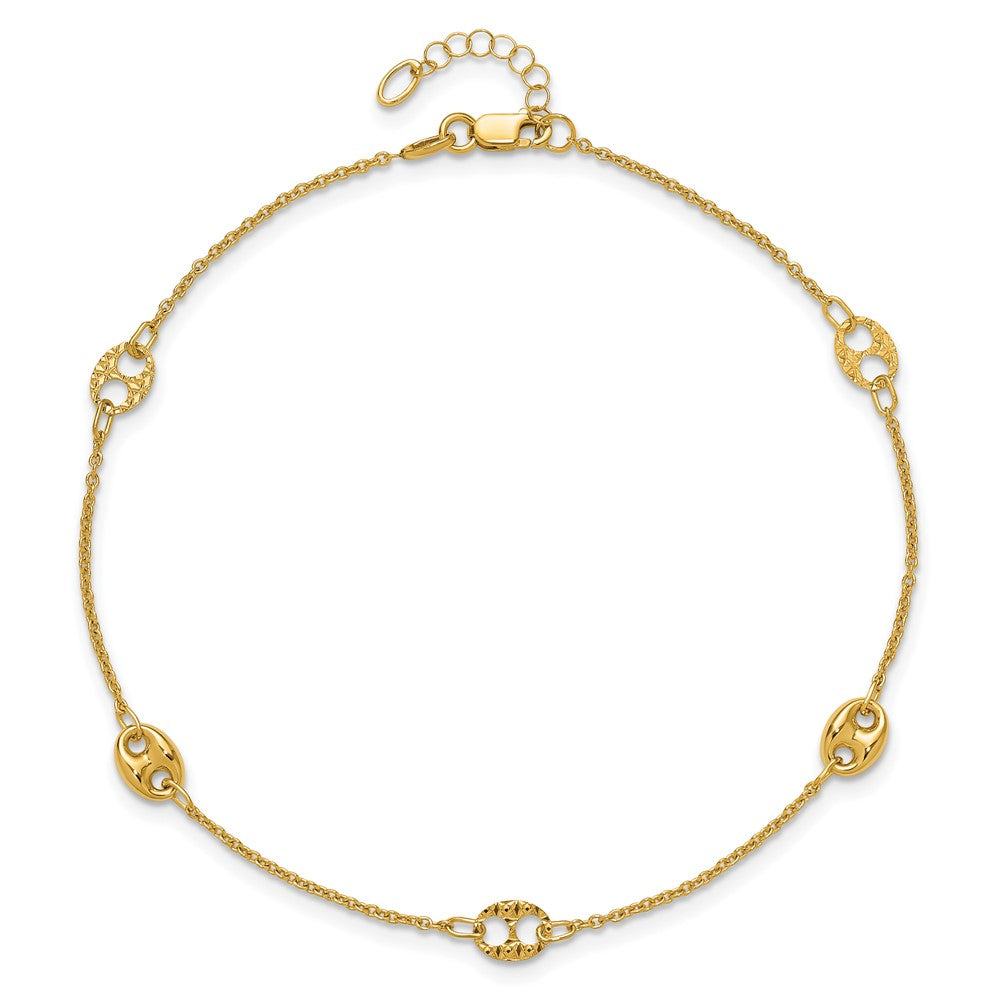 10K Mariner Link 5-Station 10 inch Plus 1 inch Extender - Total 11 inch Anklet