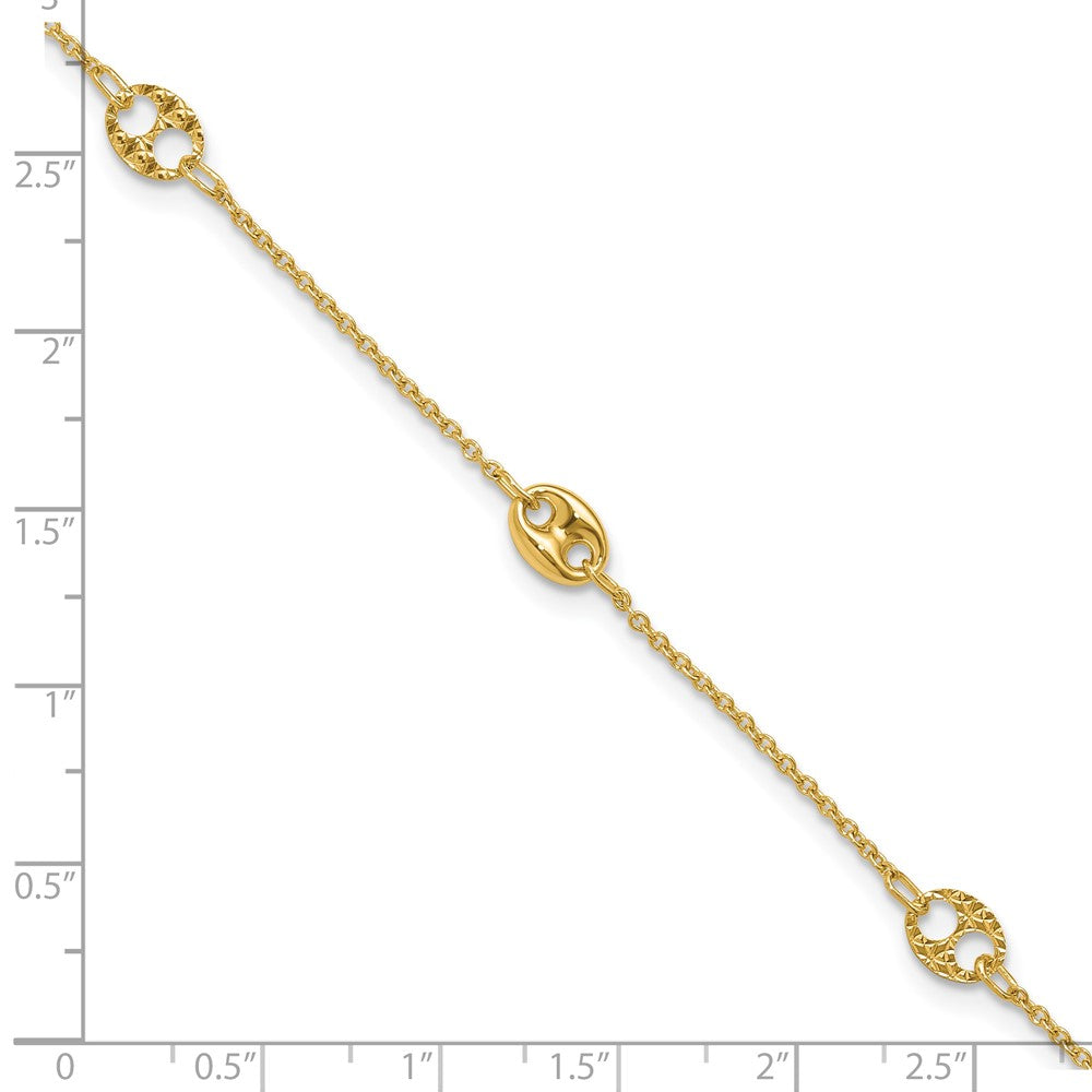10K Mariner Link 5-Station 10 inch Plus 1 inch Extender - Total 11 inch Anklet