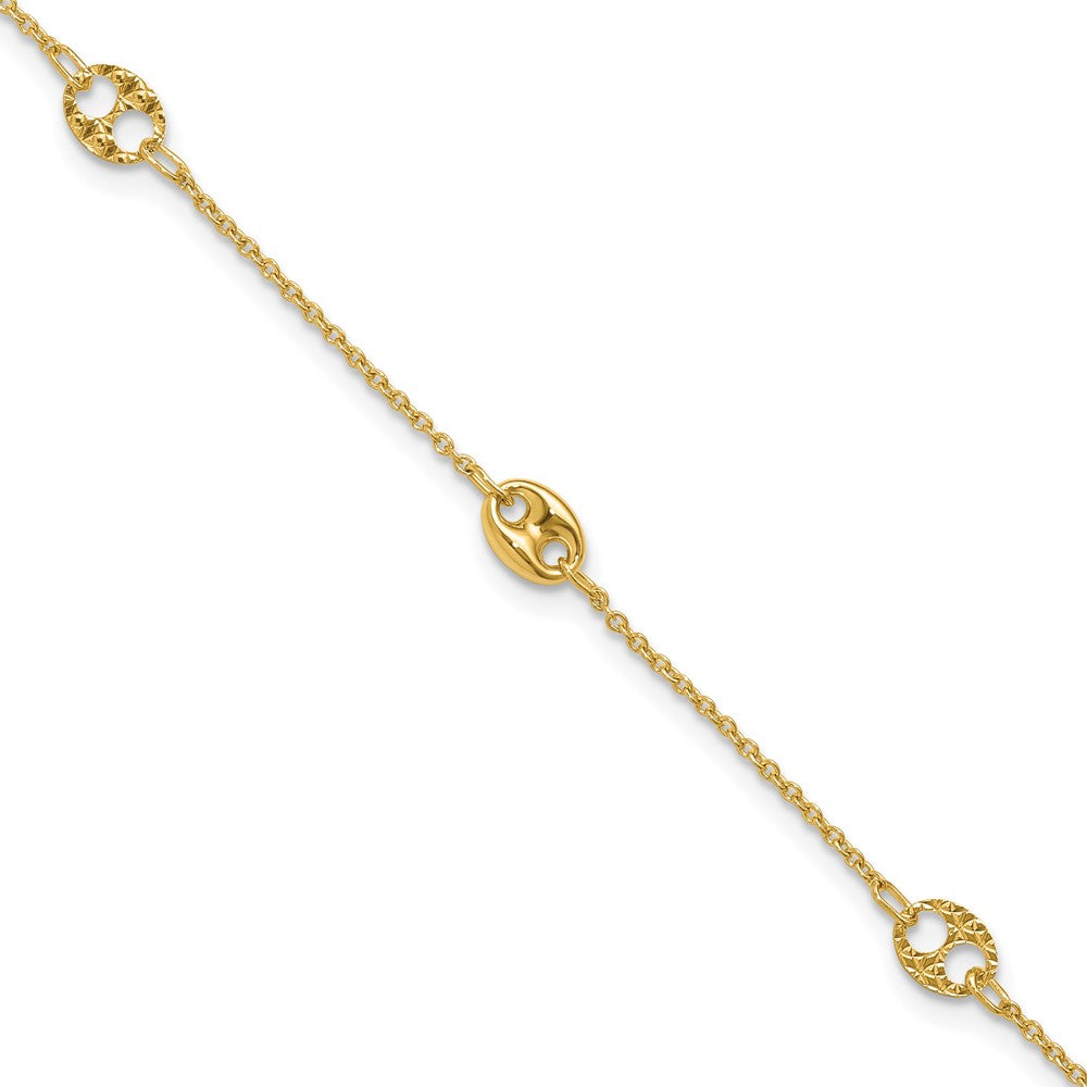 10K Mariner Link 5-Station 10 inch Plus 1 inch Extender - Total 11 inch Anklet