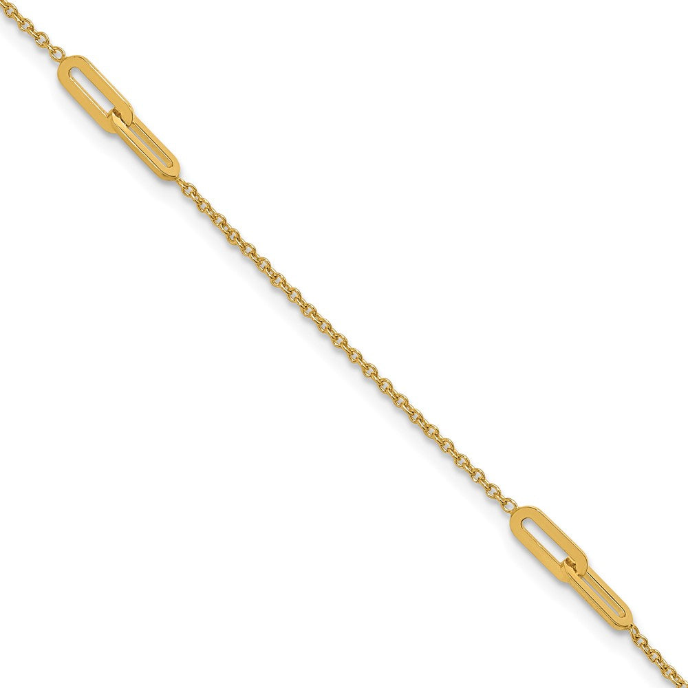 10K Link 3-Station 10 inch Plus 1 inch Extender - Total 11 inch Anklet