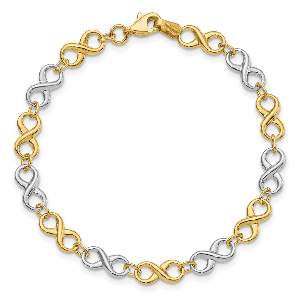 10K Two-tone Polished Infinity Bracelet