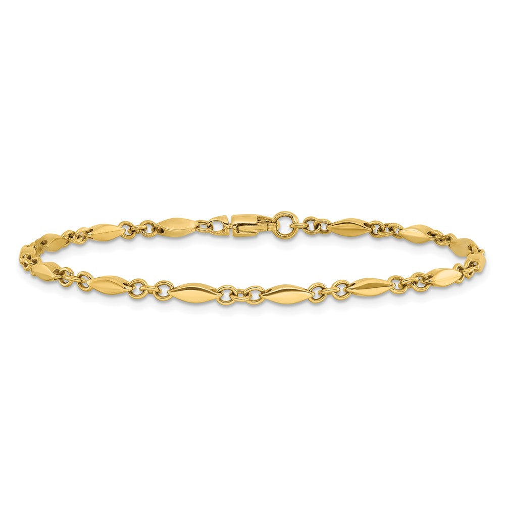 10K Polished Fancy Link Bracelet