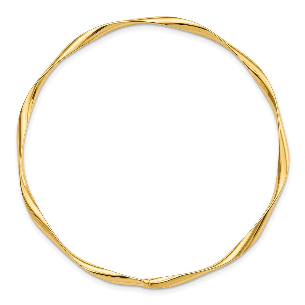 10K Polished Twisted Slip-on Bangle