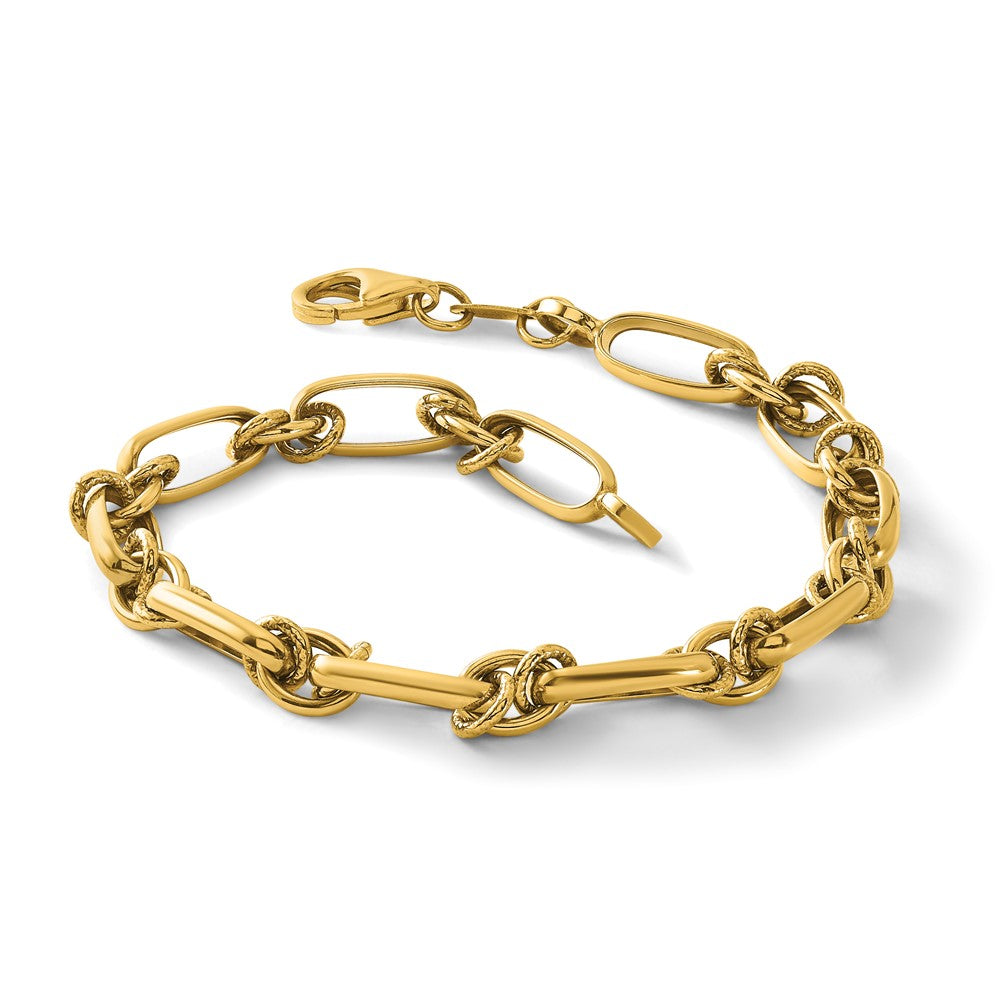 10K Polished Fancy Link Bracelet