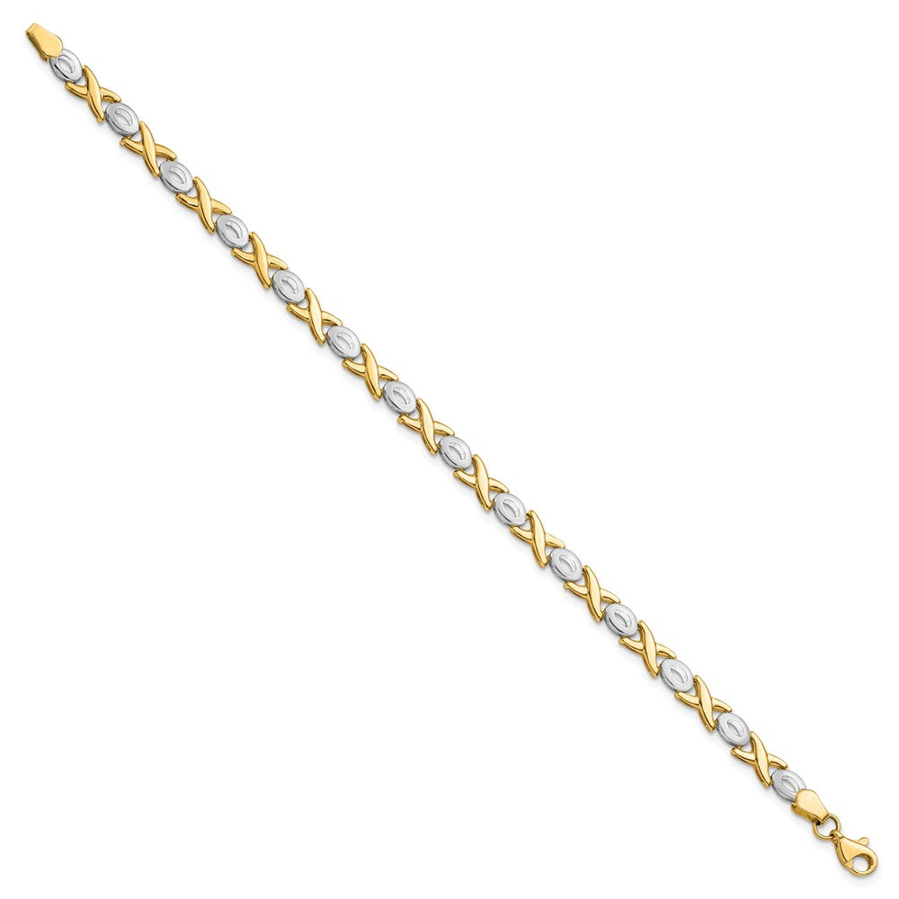 10K Two-tone Polished Bracelet