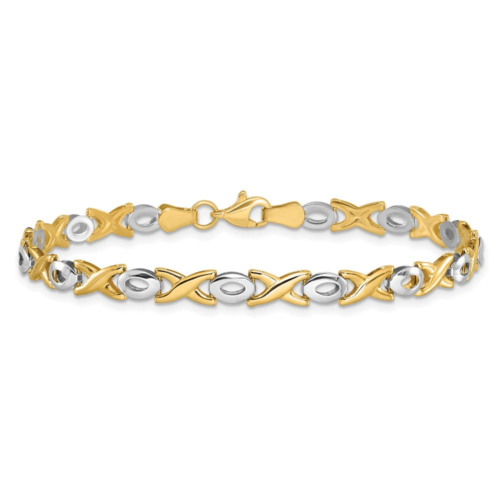 10K Two-tone Polished Bracelet
