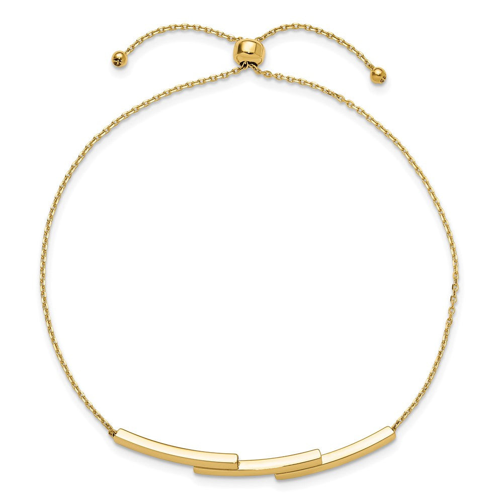 10K Polished Bar Adjustable Bracelet