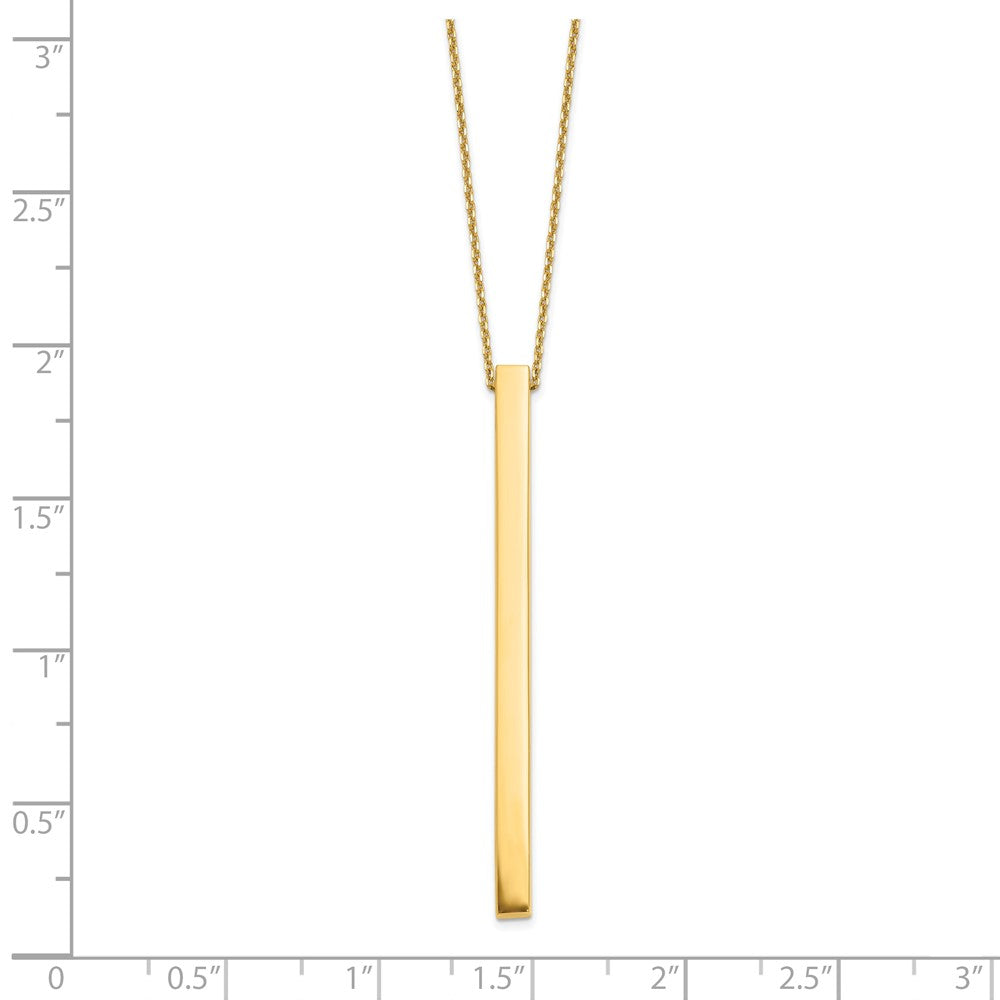 10K Polished Bar w/2in ext. Necklace