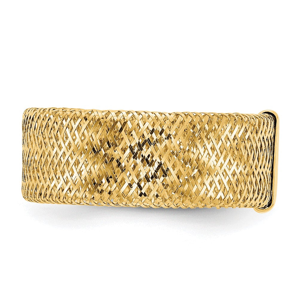 10k Polished/Textured Stretch Ring