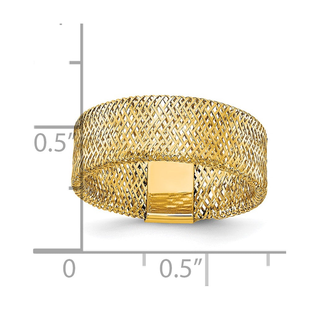 10k Polished/Textured Stretch Ring