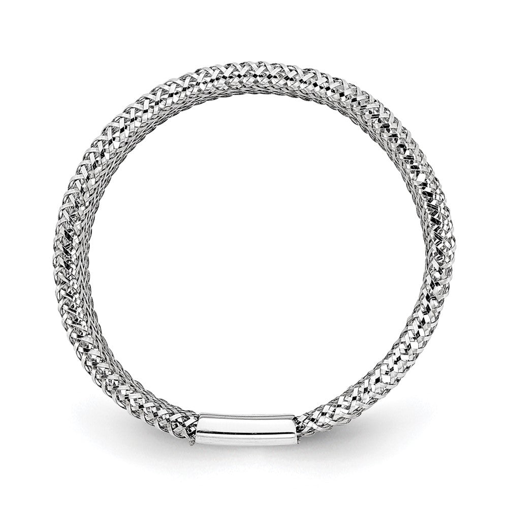 10k w/White Rhodium-plating Stretch Ring