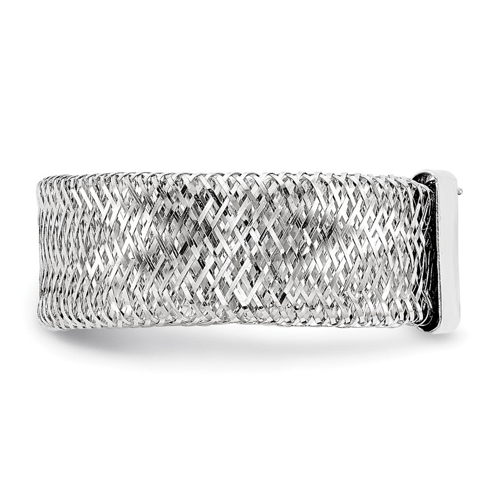 10k w/White Rhodium-plating Stretch Ring
