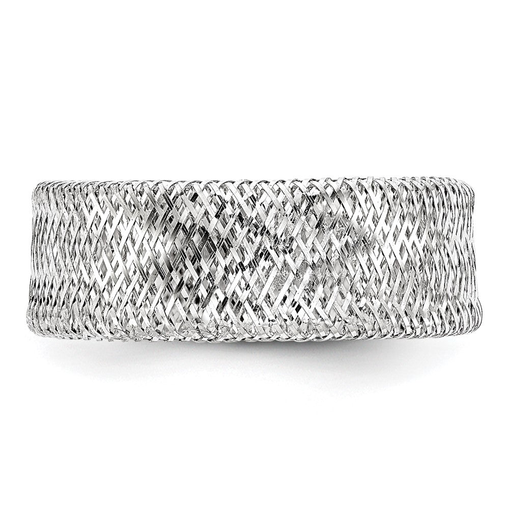 10k w/White Rhodium-plating Stretch Ring