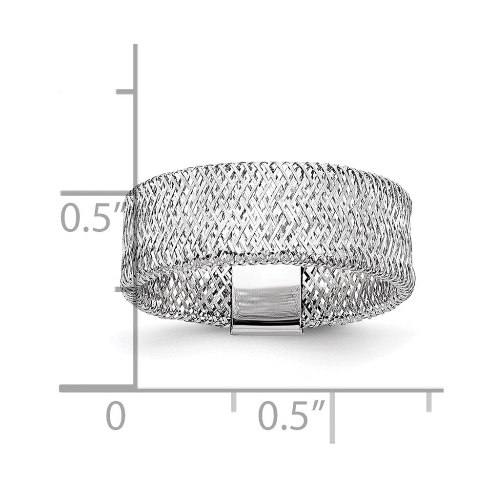 10k w/White Rhodium-plating Stretch Ring
