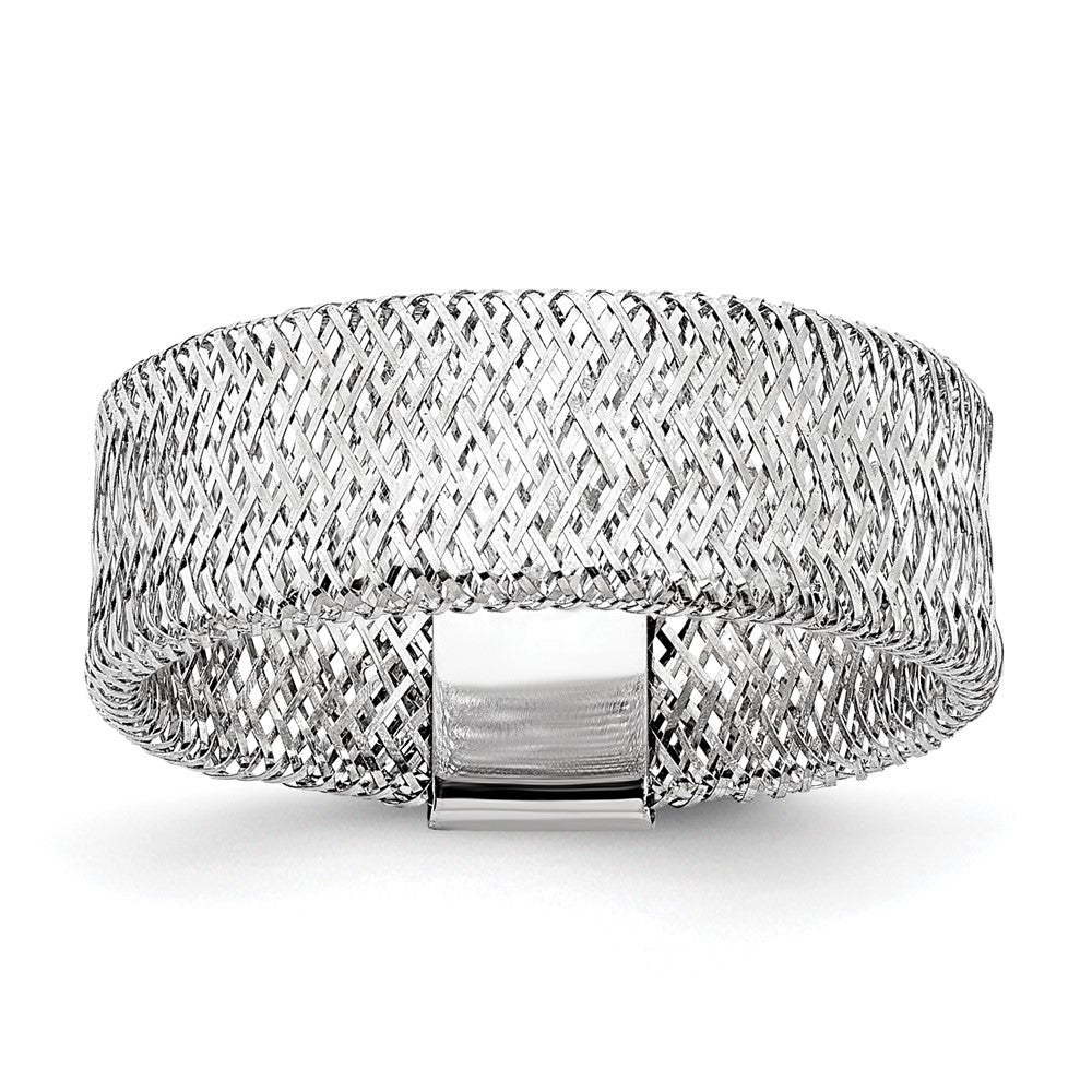 10k w/White Rhodium-plating Stretch Ring