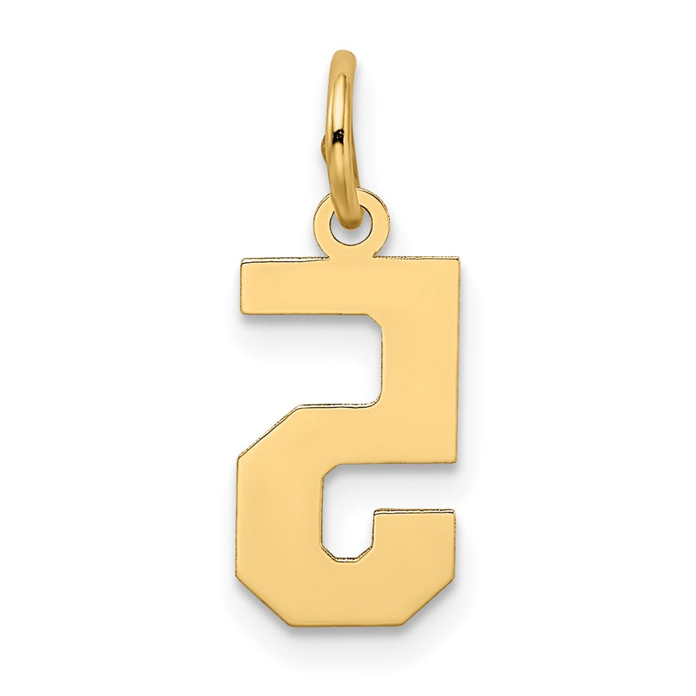 10k Small Satin Number 5 Charm