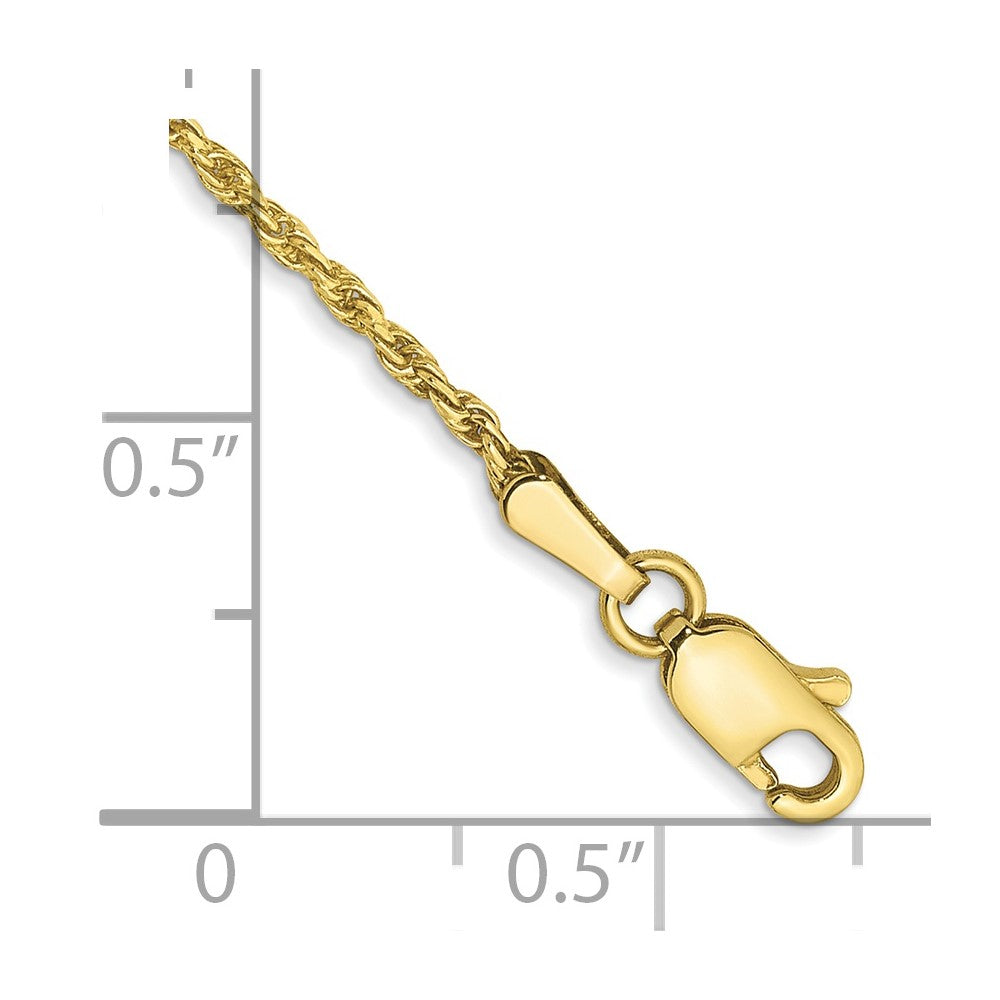10k 1.3mm D/C Machine Made Rope Chain Anklet