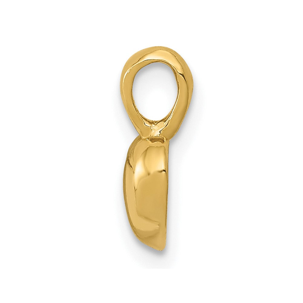 10K Polished 3D Puffed Heart Charm