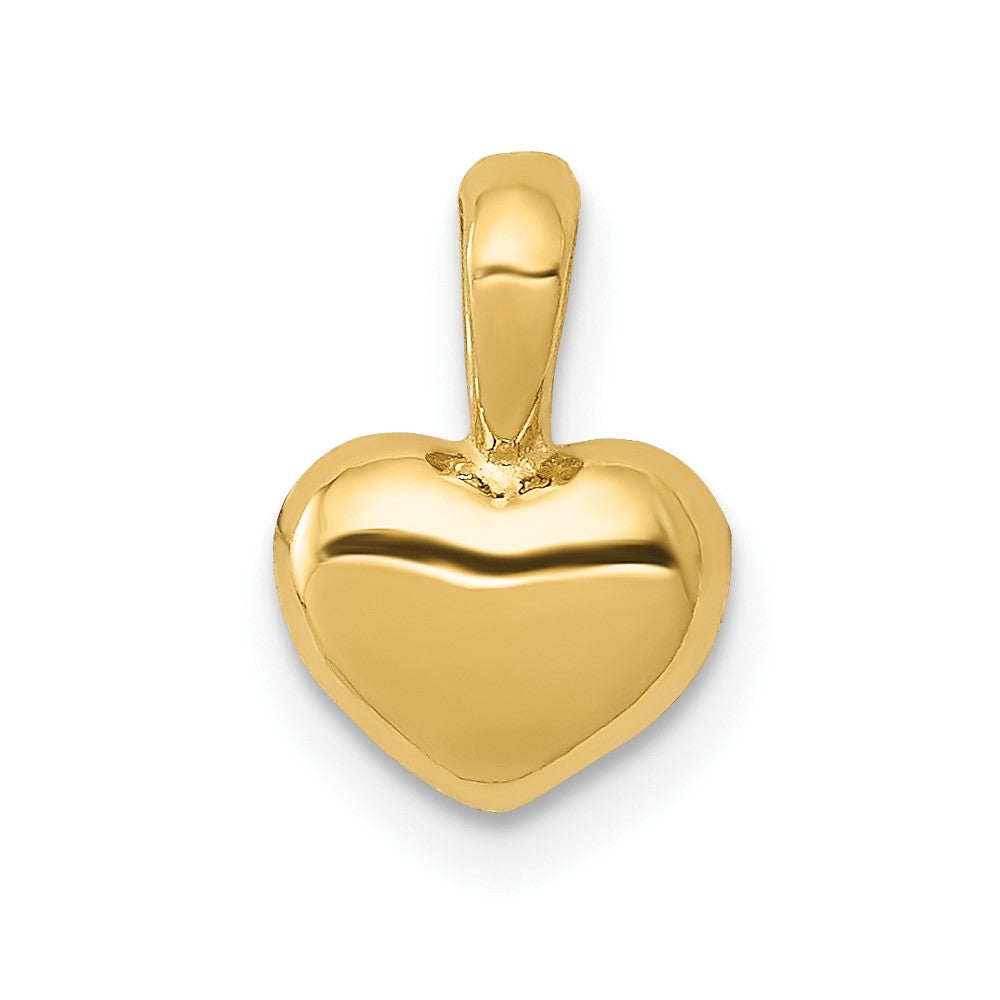 10K Polished 3D Puffed Heart Charm
