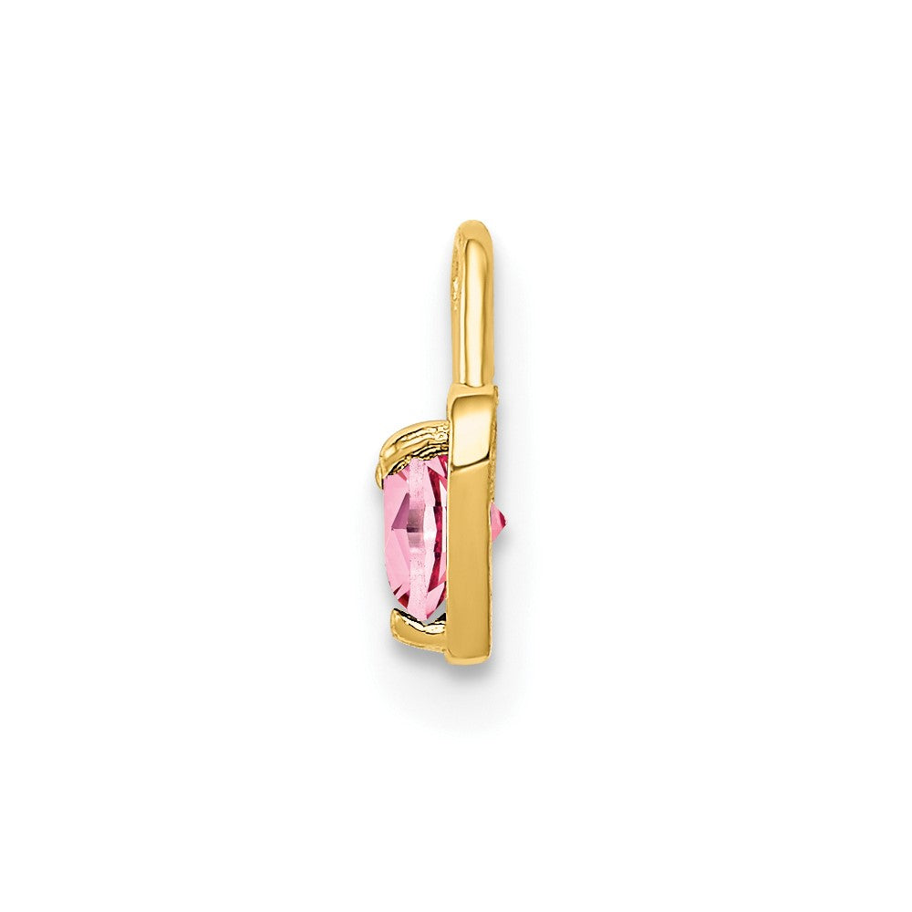 10ky October Synthetic Birthstone Heart Charm