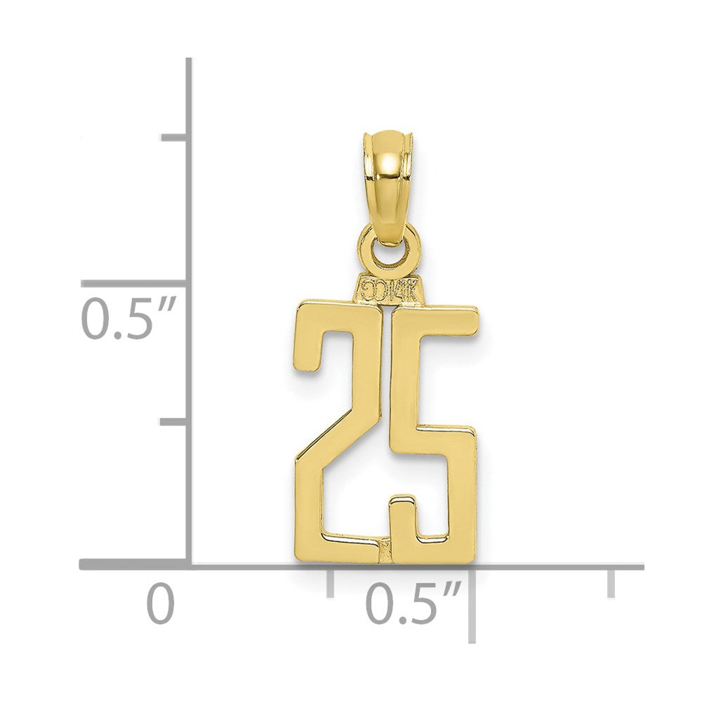 10K Number 25 Pendant