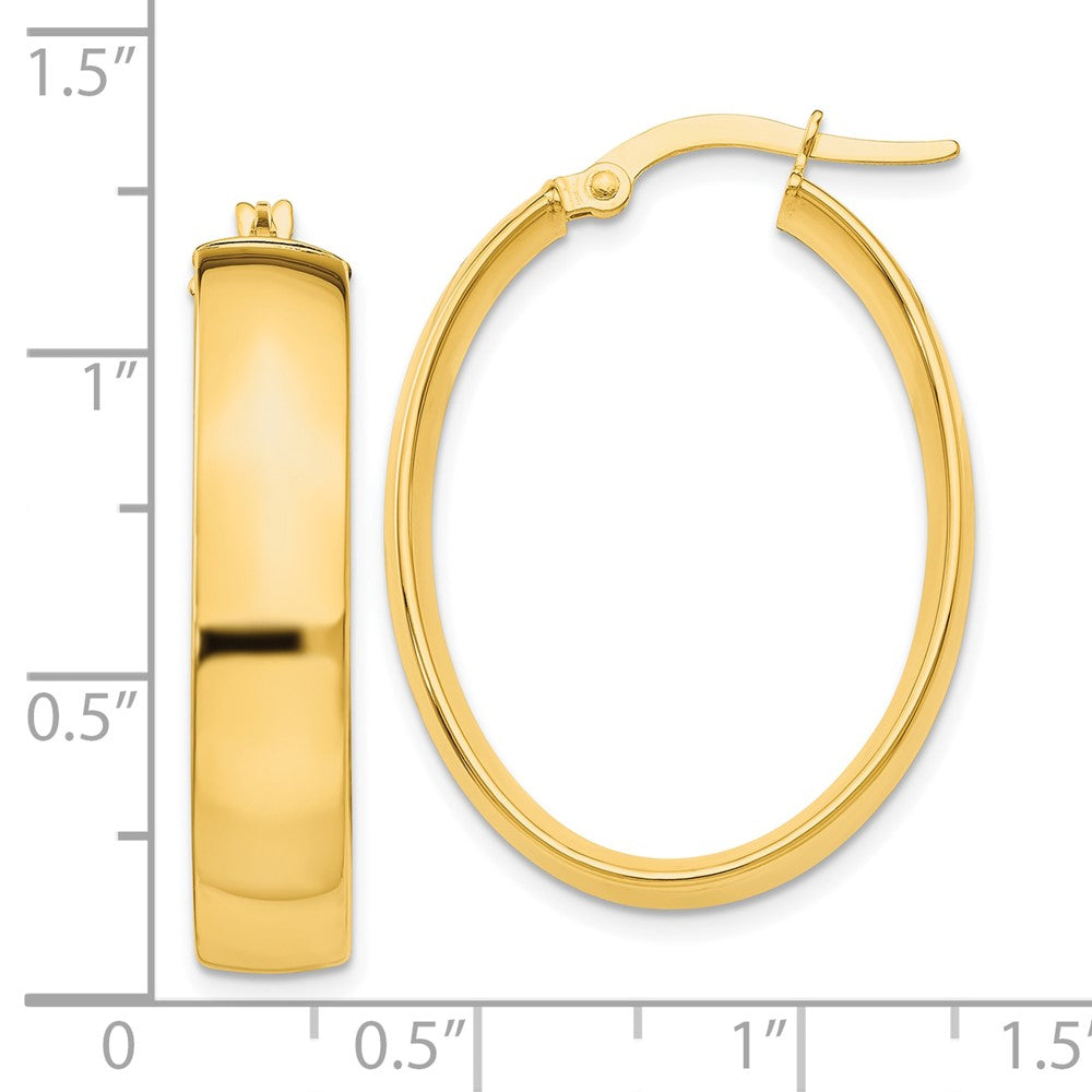 10k 5.75mm Polished Oval Hoop Earrings