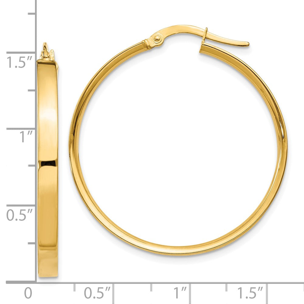 10K 3mm XL Hoop Earrings