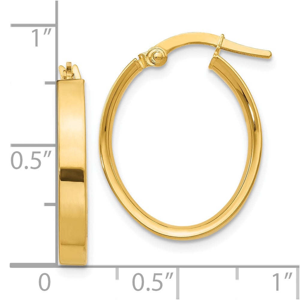 10k Oval Hoop Earrings