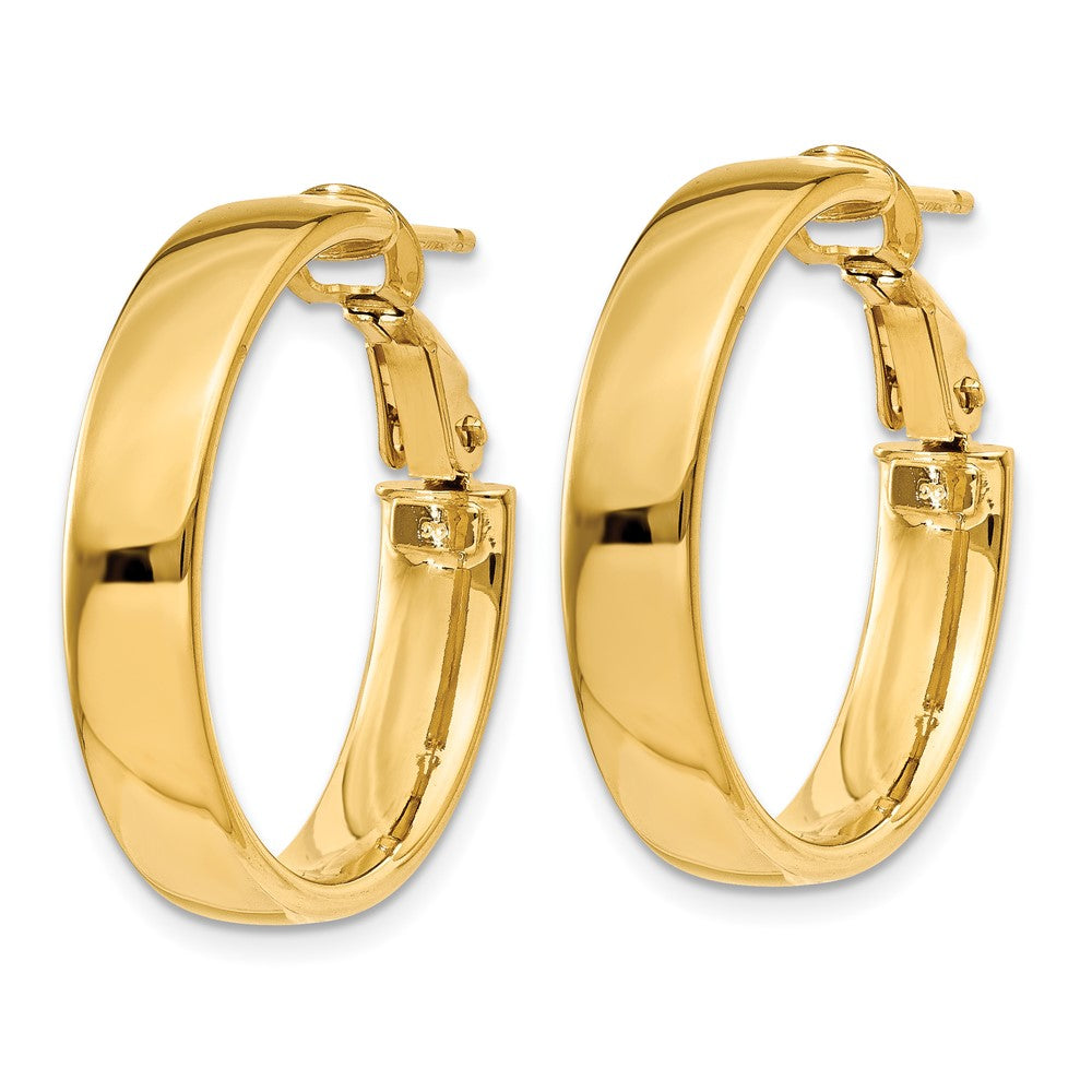 10k 5mm Omega Back Hoop Earrings
