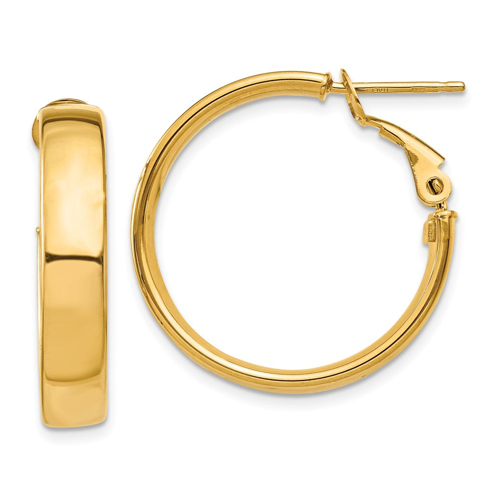 10k 5mm Omega Back Hoop Earrings