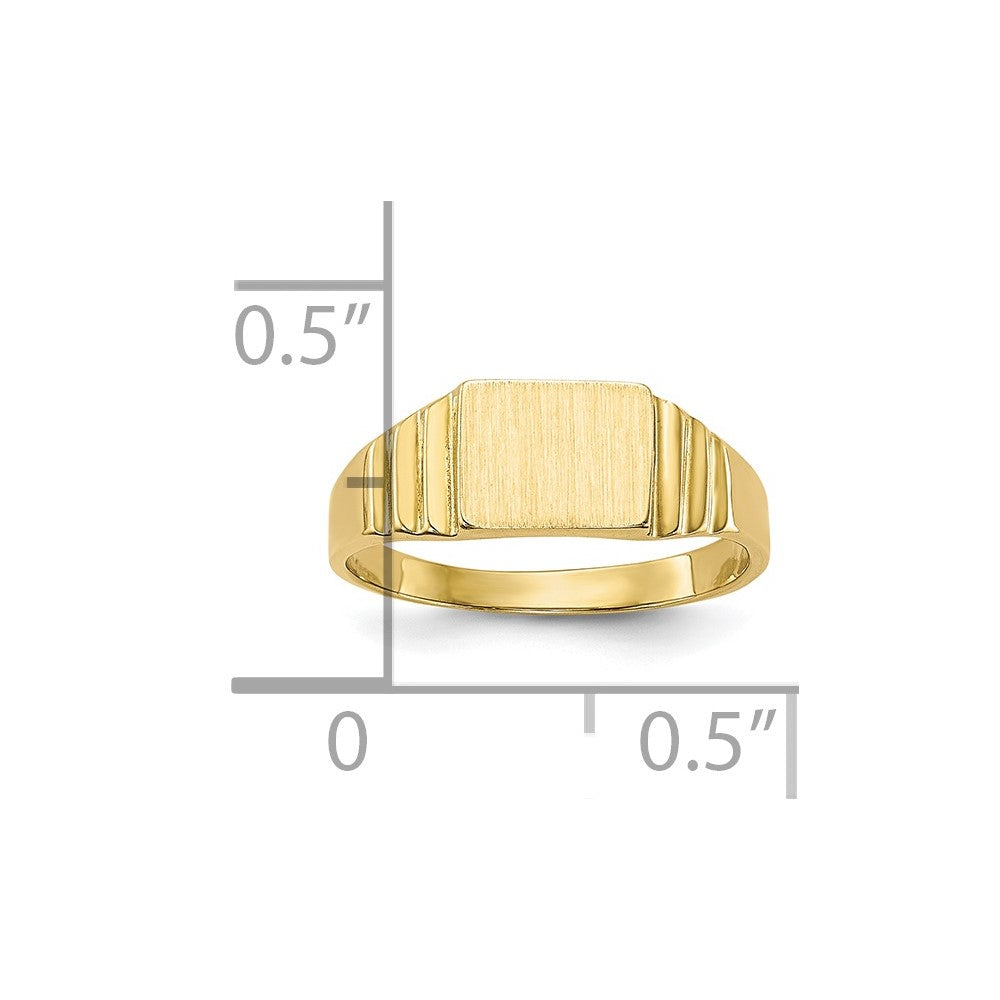 10K Satin Rectangular Child's Signet Ring