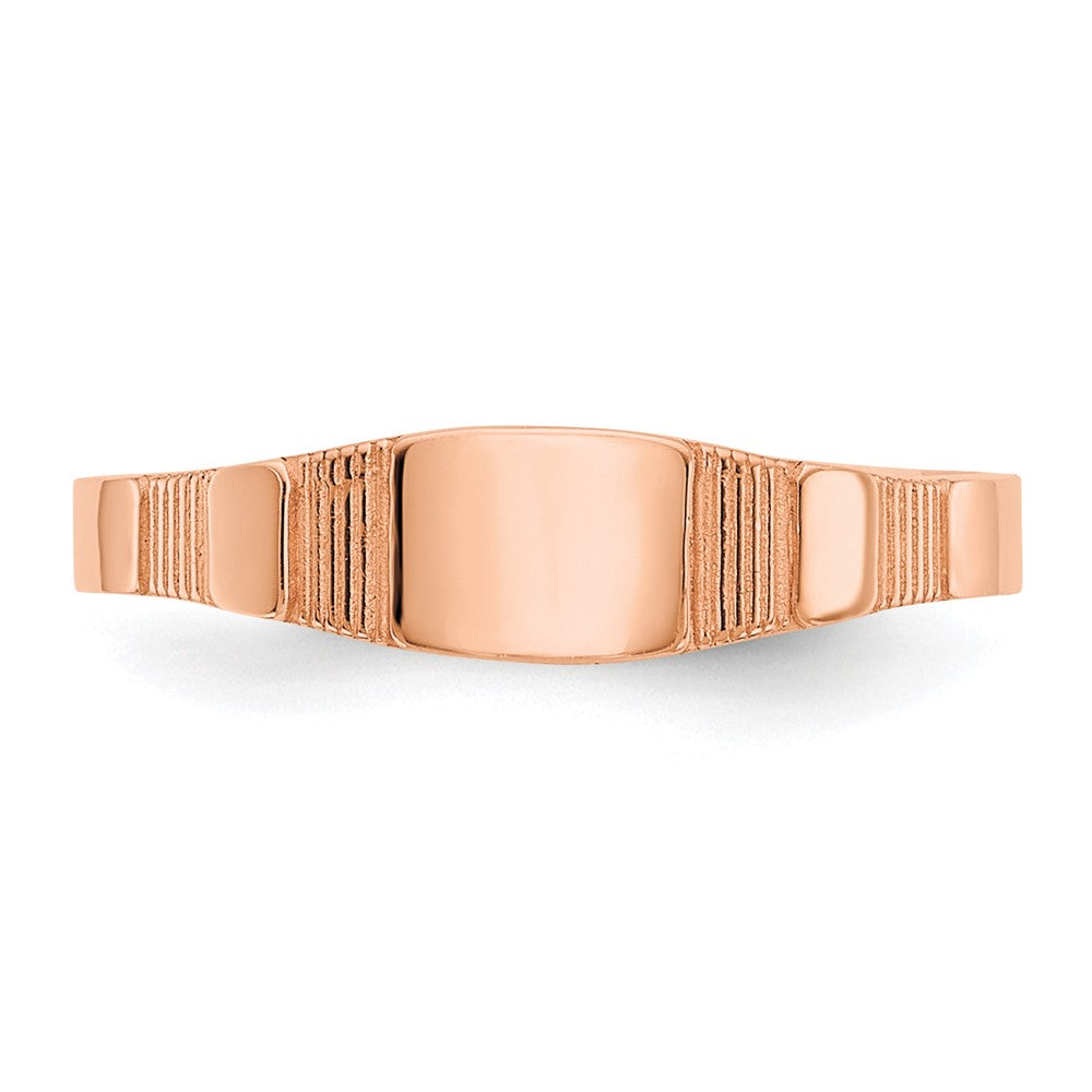 10K Rose Gold Polished Square Baby Signet Ring