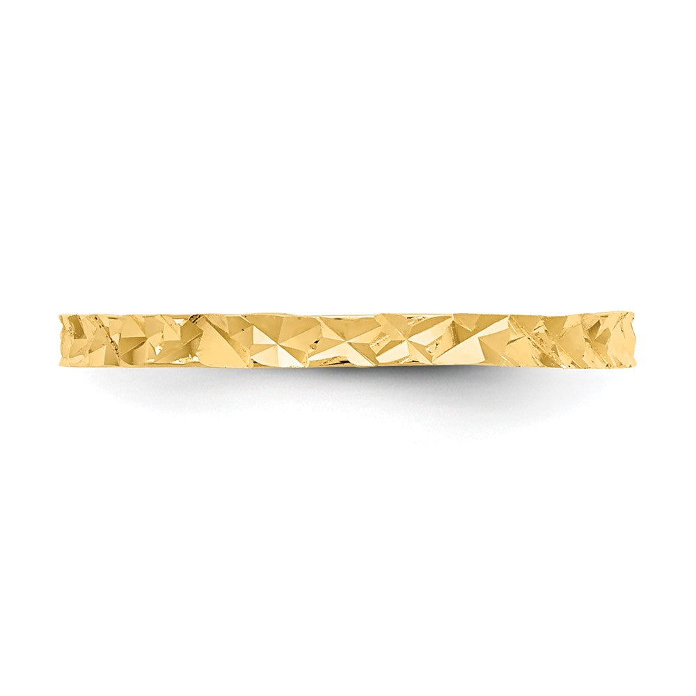 10K Diamond-cut Design Band Childs Ring