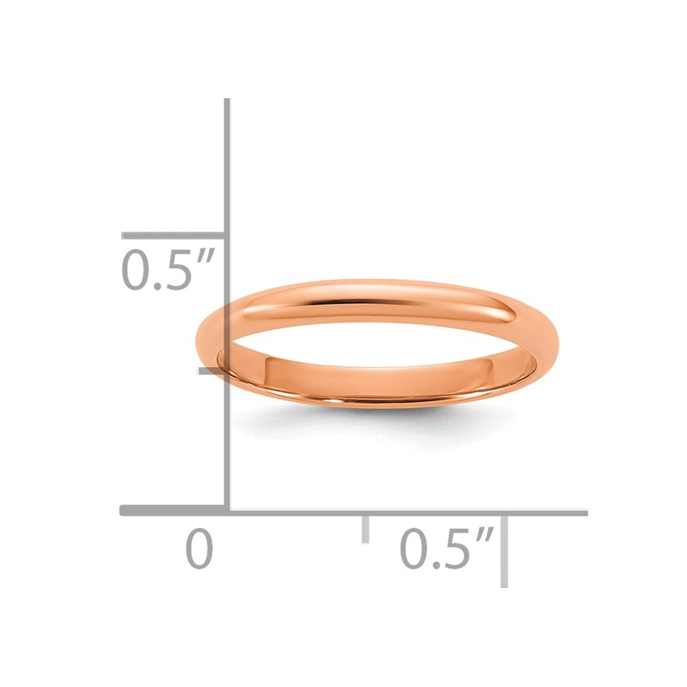 10k Rose Gold 2mm Half-Round Band Size 3 Baby / Children's Ring