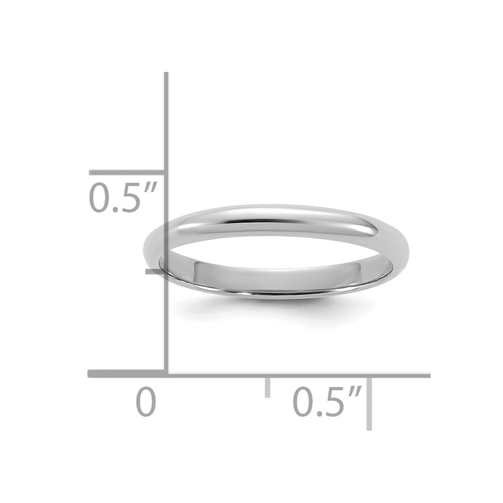 10k White Gold 2mm Half-Round Band Size 3 Baby / Children's Ring